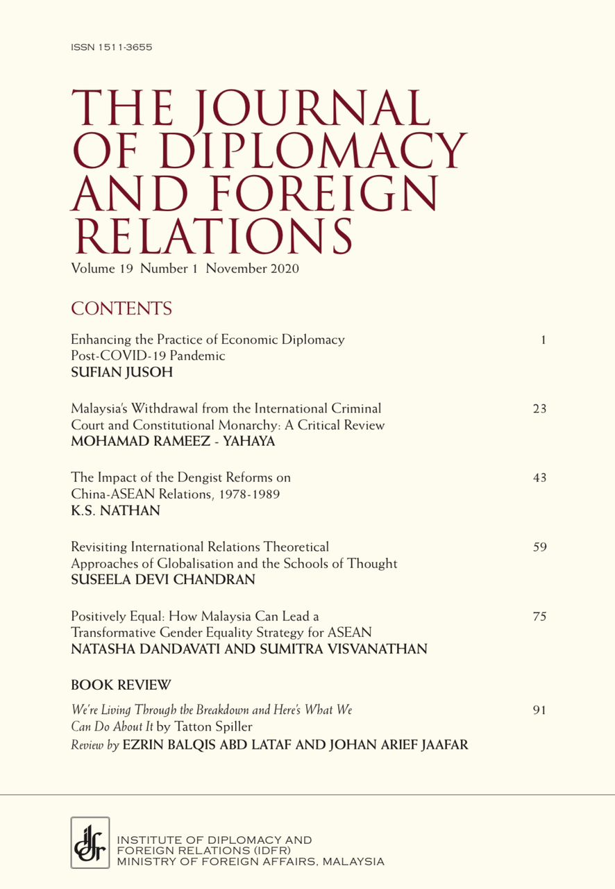 THE JOURNAL OF DIPLOMACY AND FOREIGN RELATIONS - VOLUME 19 NUMBER 1, NOVEMBER 2020