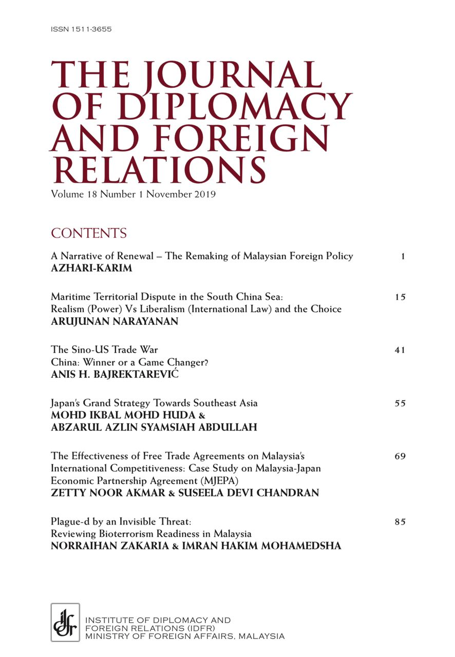 THE JOURNAL OF DIPLOMACY AND FOREIGN RELATIONS - VOLUME 18 NUMBER 1, NOVEMBER 2019