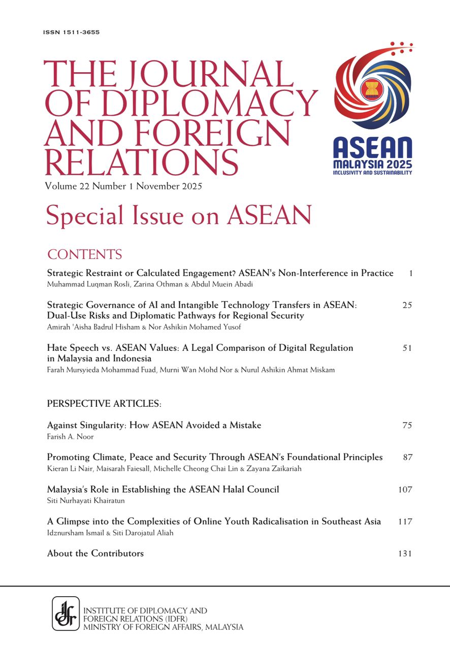 THE JOURNAL OF DIPLOMACY AND FOREIGN RELATIONS - VOLUME 22 Number 1 November 2025 
