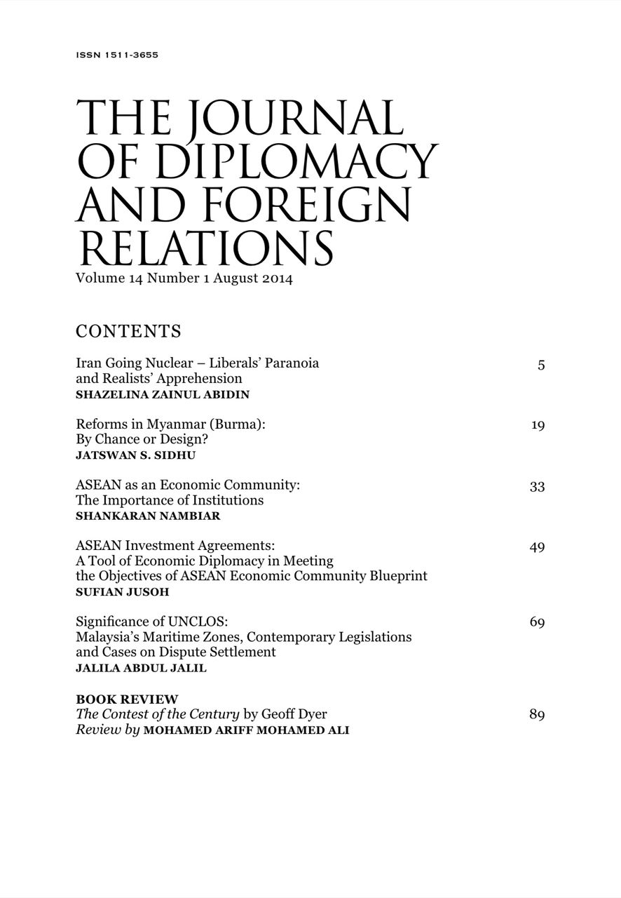 THE JOURNAL OF DIPLOMACY AND FOREIGN RELATIONS - VOLUME 14 NUMBER 1 AUGUST 2014